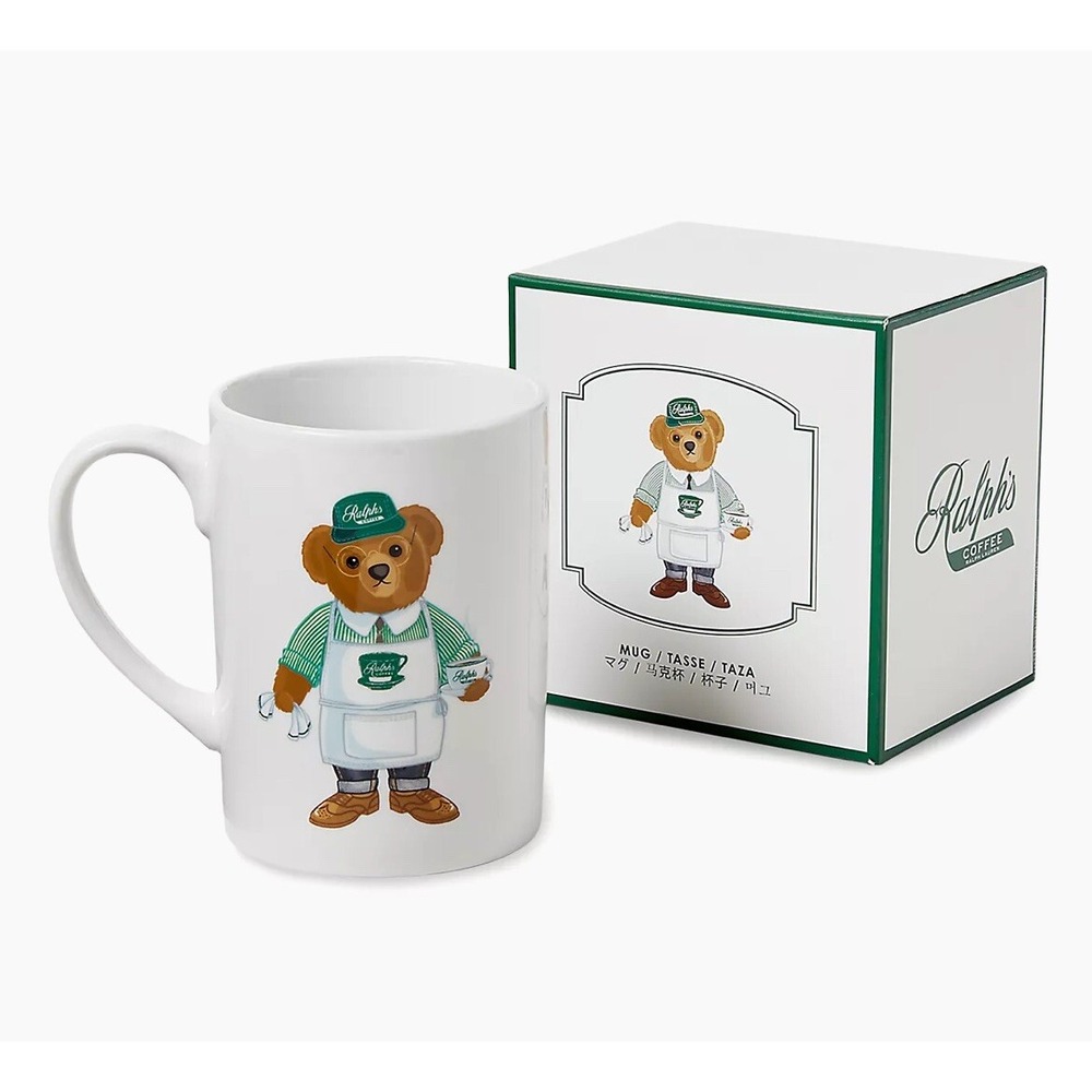 Ralph Lauren Ralph's Coffee Polo Bear Mug In Box Barista Porcelain White NEW - Picture 3 of 7
